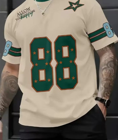 Tshirt for men basketball style with number trend white