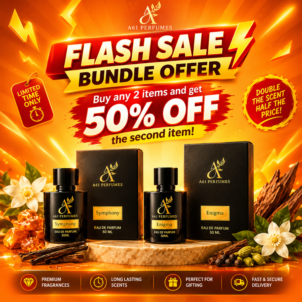 Bundle Buy 2 items and receive 50% off the second one