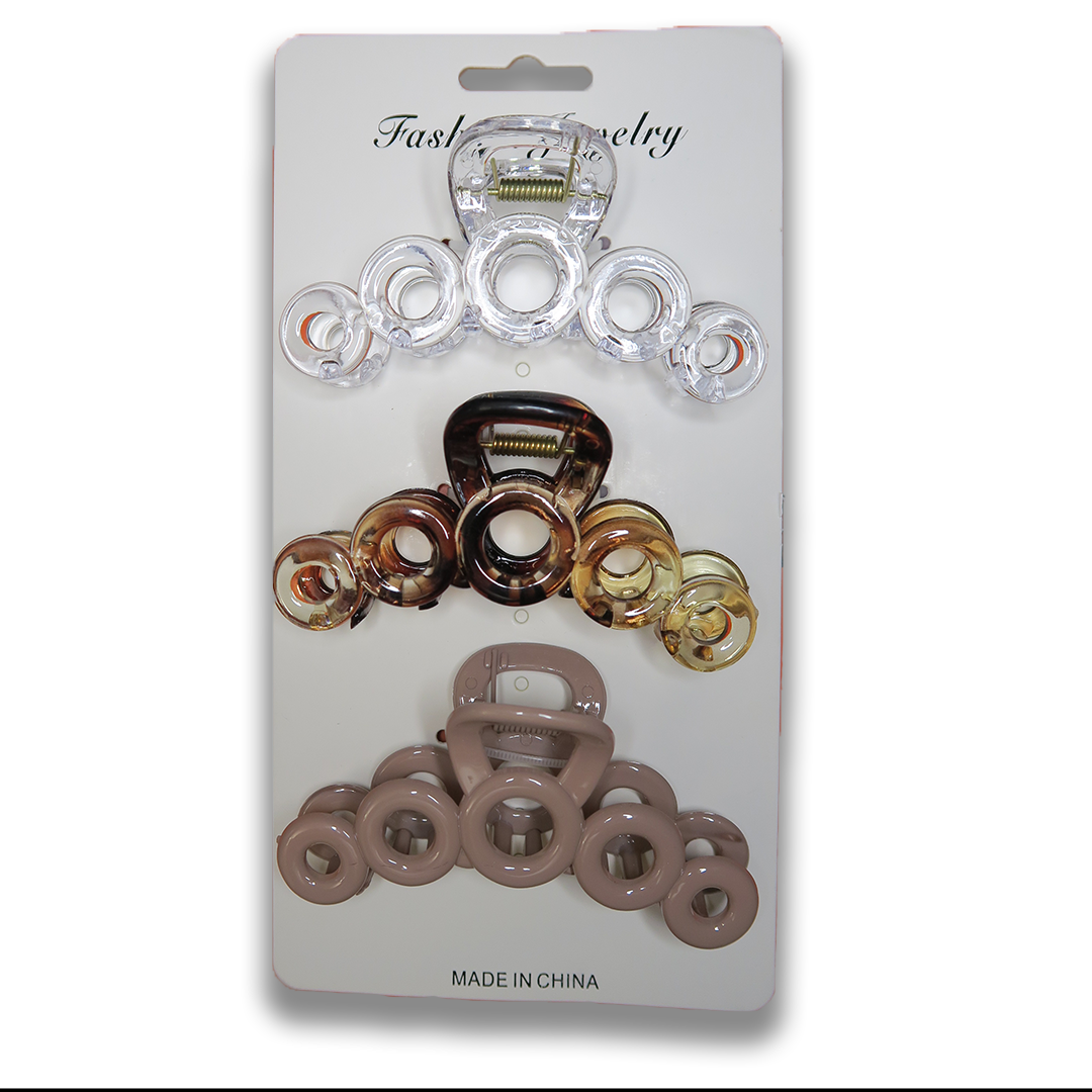 3 Elegant hair clips big 3 colors