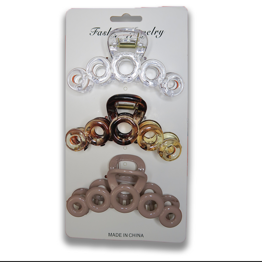 3 Elegant hair clips big 3 colors